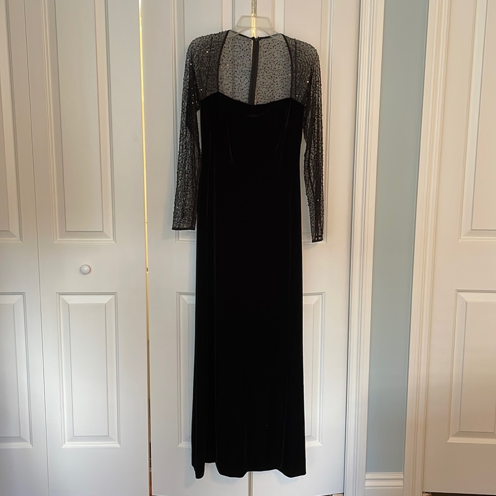 Black floor length velvet gown